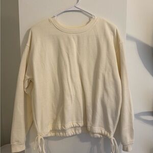 Cream Women's Crew Neck Sweatshirt With Bows